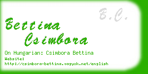 bettina csimbora business card